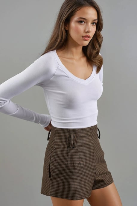 V-hals Langnieuws Getailleerde Blouse - Image 6