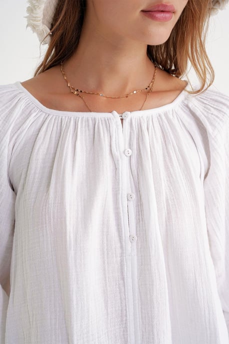 Geknoopte Mousseline Blouse - Image 4
