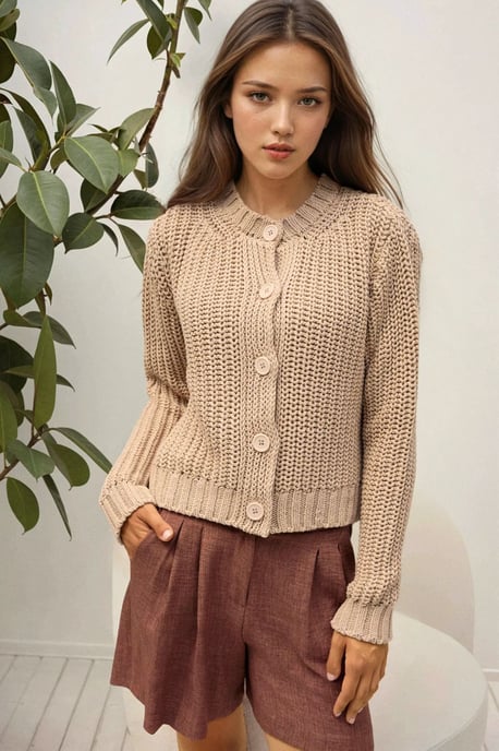 Getextureerde Brei Crew Neck Vest - Image 6