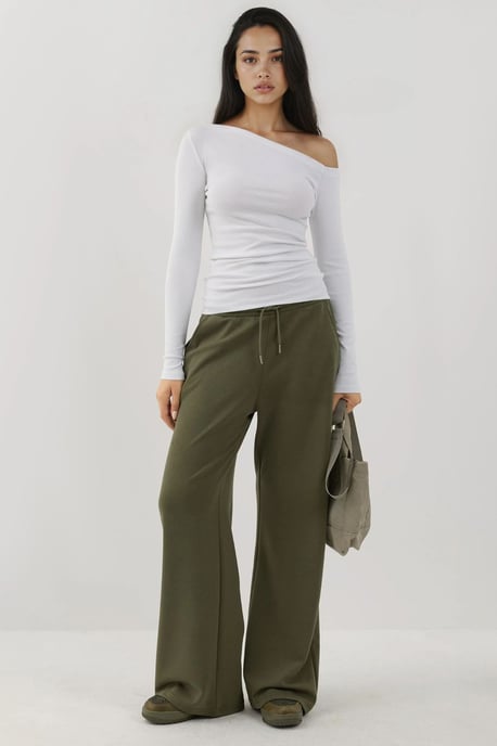 Asymmetrische Kraag Slim Fit Lange Mouwen Top - Image 5