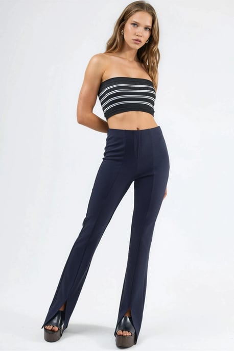 Hoge Taille Flared Leggings met Split - Image 2
