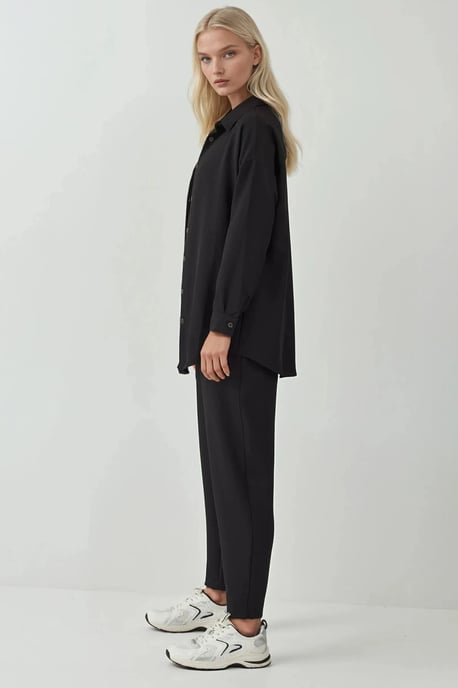 Linnenmix Lange Mouwen Shirt en Broek Set - Image 3