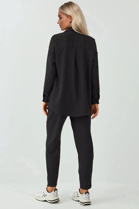 Linnenmix Lange Mouwen Shirt en Broek Set - Image 4