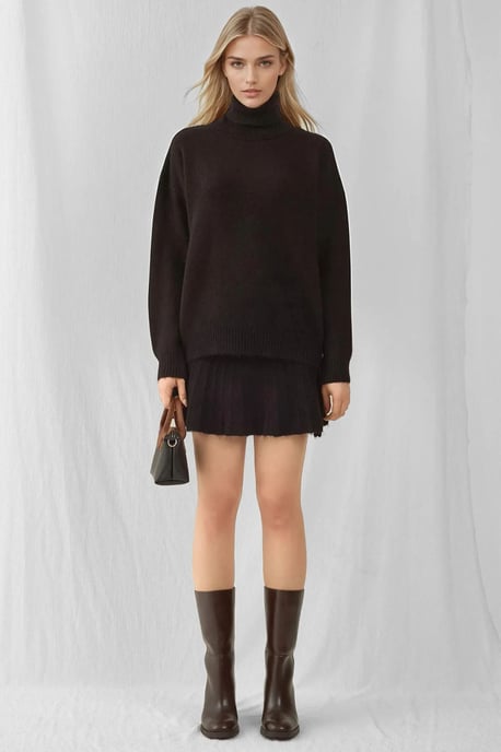 Gestructureerde Oversized Coltrui Brei Set - Image 6