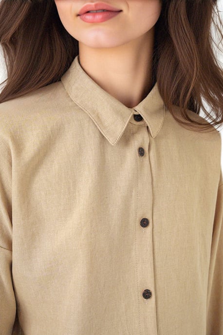 Linnenmix Lange Mouwen Shirt en Broek Set - Image 4
