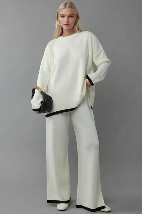 Trui & Wijde Pantalon Gebreide Co-ord Set - Image 1
