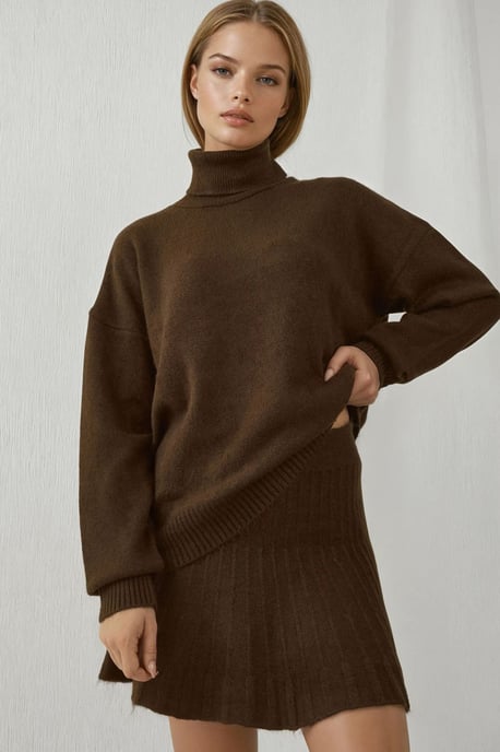 Geweven Oversized Coltrui Trui Set - Image 5