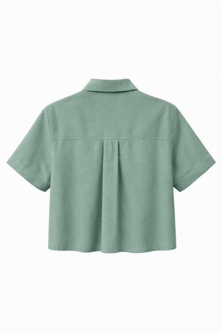 Korte Mouw Crop Shirt met Steenaccessoires - Image 2