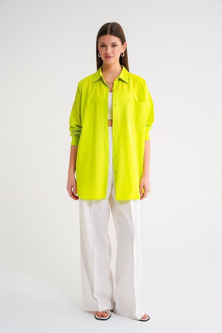 Overmatige Lange Mouwen Knop-Up Poplin Shirt - Image 2
