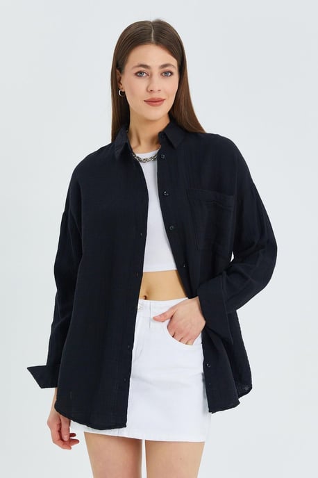 Oversized Shirt met Pocketdetail - Image 1
