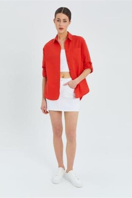 Langue Mouw Knopshirt met Pocket - Image 2