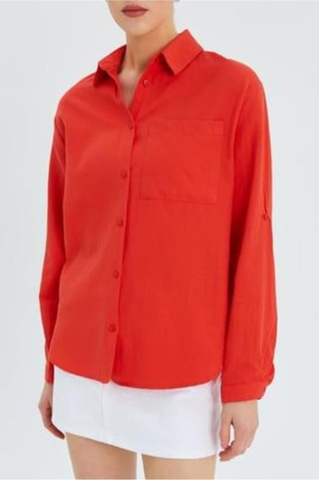 Langue Mouw Knopshirt met Pocket - Image 4