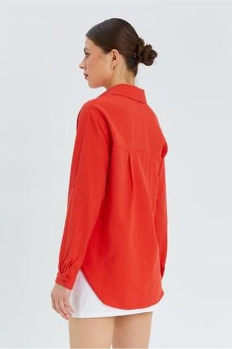 Langue Mouw Knopshirt met Pocket - Image 6