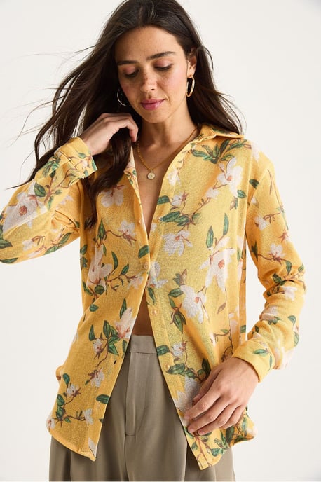 Gelaagde Bloemenprint Knopshirt - Image 4
