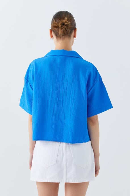 Losse Pasvorm Knoopshirt met Zak - Image 6