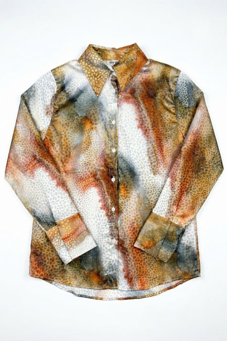 Abstracte Print Knopsluiting Langsleeve Shirt - Image 6