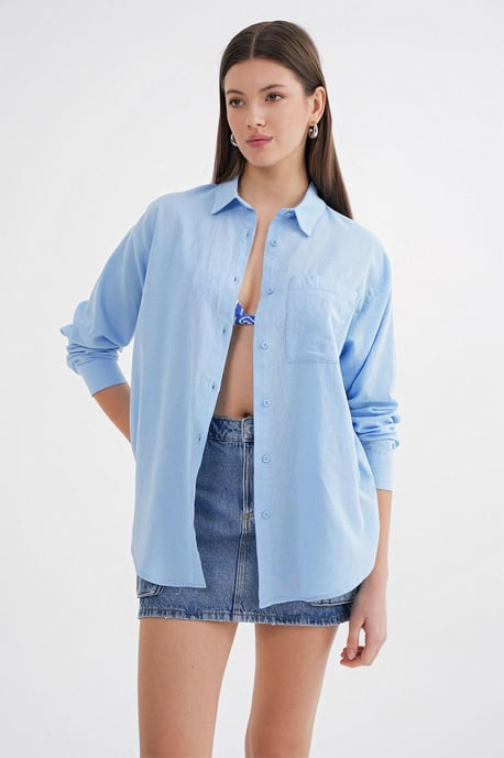 Oversized Linnenmix Shirt - Image 1