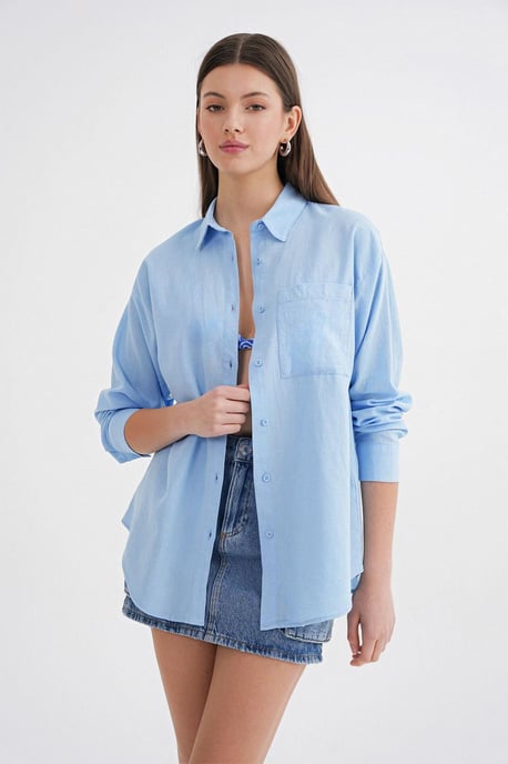 Oversized Linnenmix Shirt - Image 4