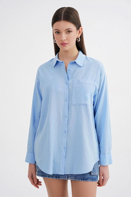 Oversized Linnenmix Shirt - Image 5