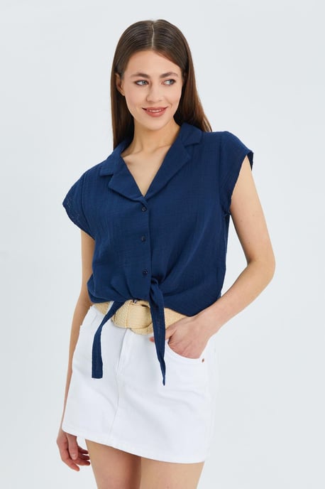Crop Shirt met Strikdetail - Image 3