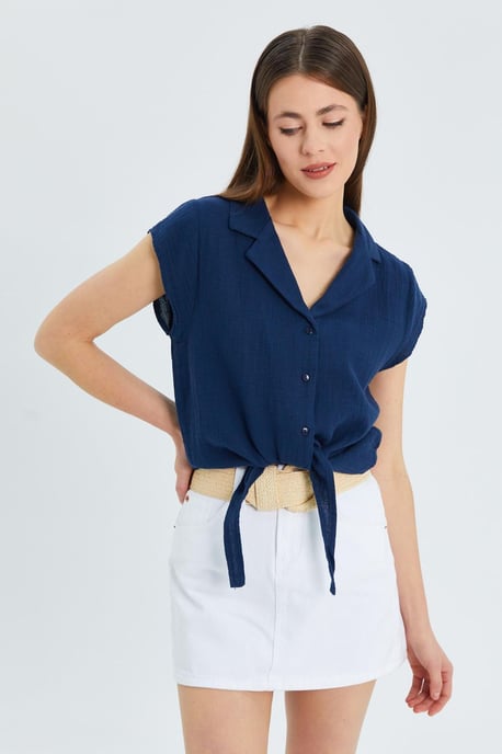 Crop Shirt met Strikdetail - Image 5
