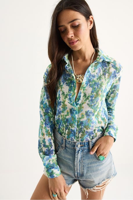 Gelaagde Bloemenprint Knopshirt - Image 3