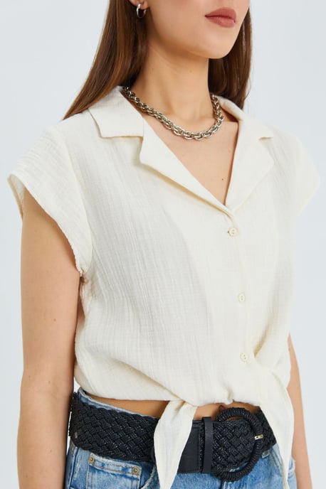 Crop Shirt met Strikdetail - Image 4