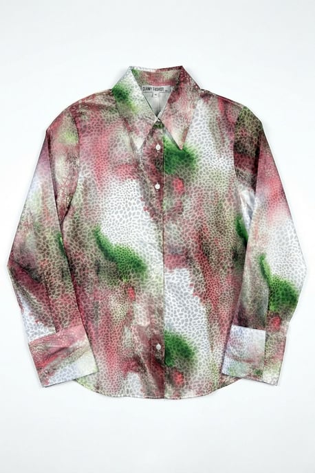 Abstracte Print Knopjesblouse met Lange Mouwen - Image 6