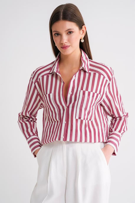 Gestreepte Poplin Shirt met Zak - Image 3