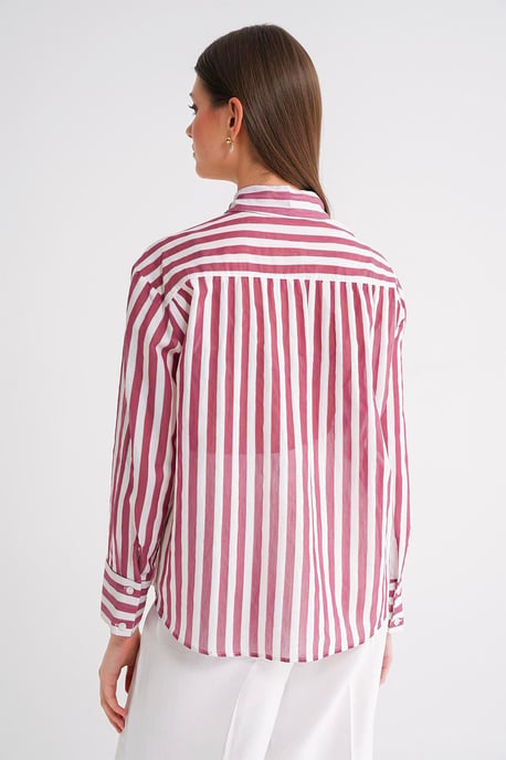 Gestreepte Poplin Shirt met Zak - Image 6