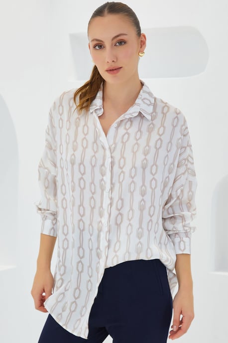 Oversized Satijnen Knopenblouse - Image 1