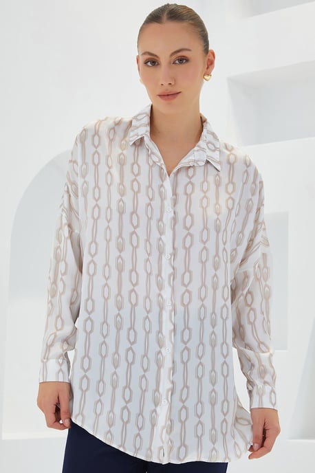 Oversized Satijnen Knopenblouse - Image 2