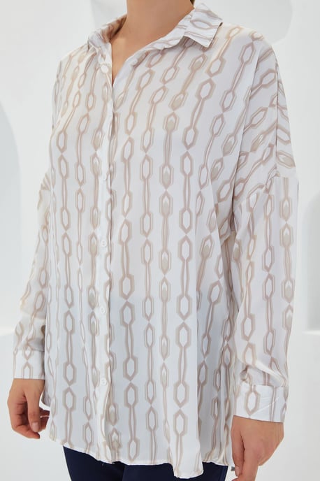 Oversized Satijnen Knopenblouse - Image 4