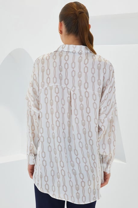 Oversized Satijnen Knopenblouse - Image 5