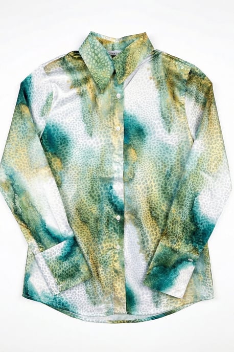 Abstracte Bedrukte Knopjes Blouse met Lange Mouwen - Image 6