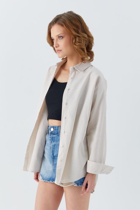 Oversized Poplin Shirt - Image 3