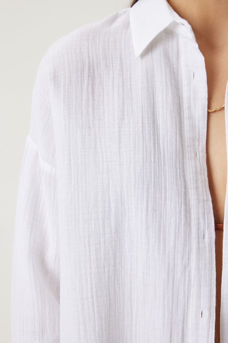 Oversized Geverfde Katoenen Shirt met Zak - Image 6