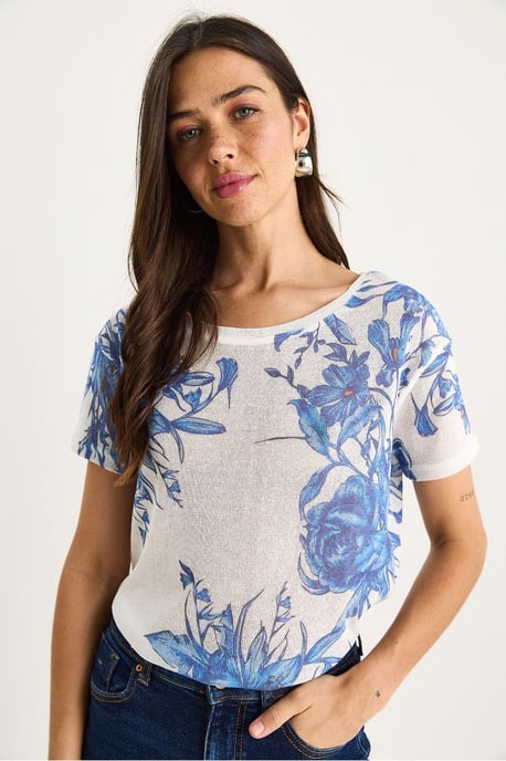 Transparante Ronde Hals T-Shirt - Image 2