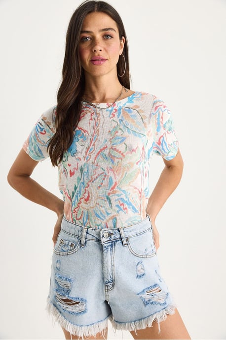 Doorzichtige Ronde Hals T-Shirt - Image 2