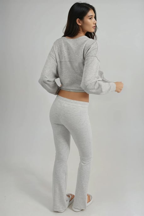 Mid-waist flare leg sweatpants met trekkoord - Image 4
