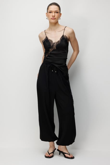 Gestructureerde Lange Joggingbroek met Touwsluiting en Zak - Image 2