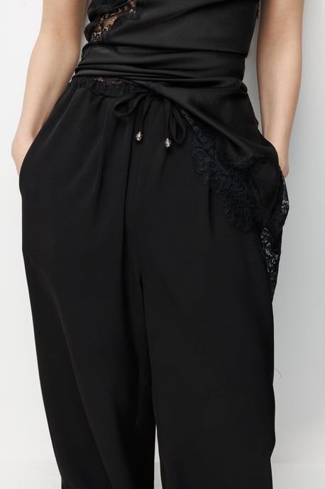 Gestructureerde Lange Joggingbroek met Touwsluiting en Zak - Image 3