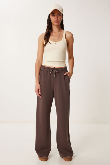 Brede Pijpen Sweatpants met Touwtjes in de Taille - Image 3