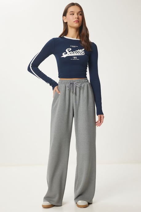 Brede Pijpen Sweatpants met Trekkoord Taille - Image 2
