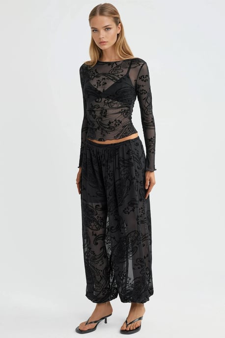 Ontspannen Pas Flockprint Tull Broek - Image 4
