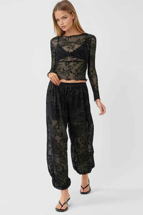 Ontspannen Pas Flockprint Tull Broek - Image 5