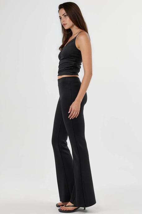 Geribbelde Elastische Flared Broek - Image 3