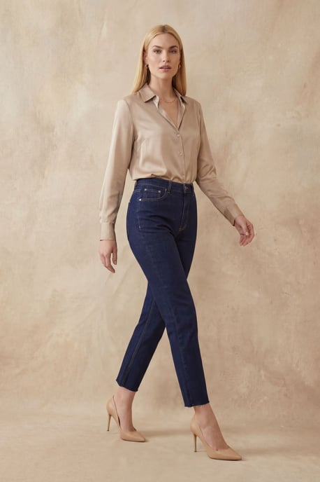 High Waist Skinny Leg Denim Broek - Image 2