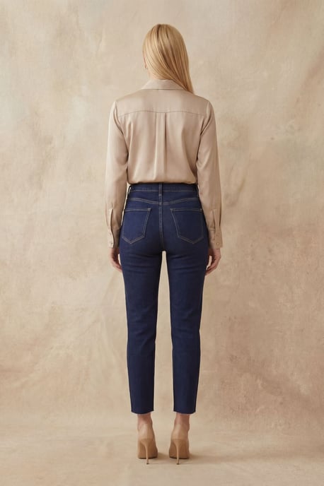 High Waist Skinny Leg Denim Broek - Image 4