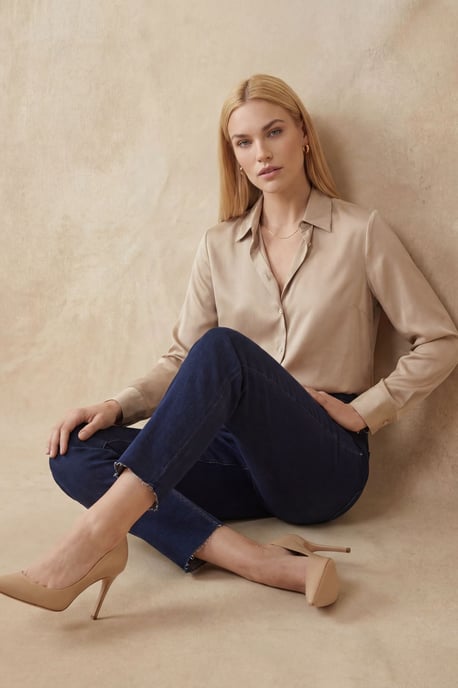 High Waist Skinny Leg Denim Broek - Image 5